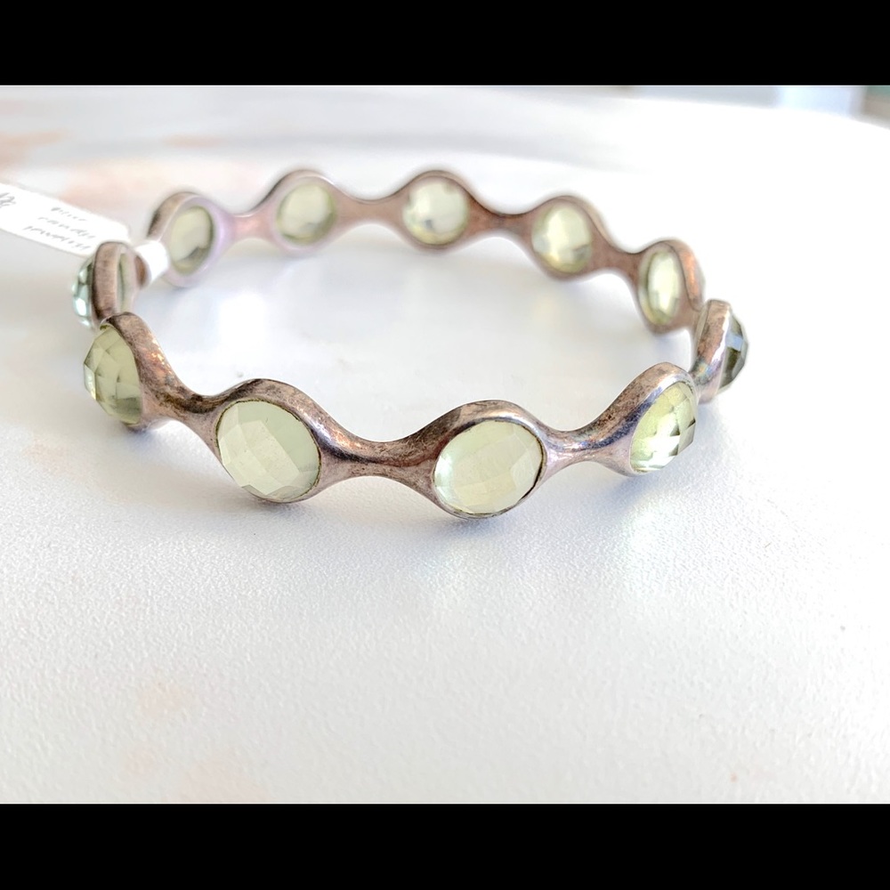 Sterling silver green amethyst bangle bracelet